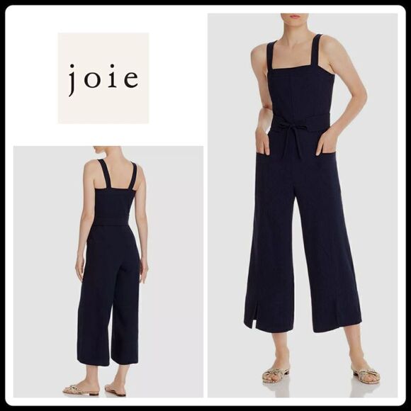 New. JOIE blue cropped leg jumpsuit. - Picture 1 of 10